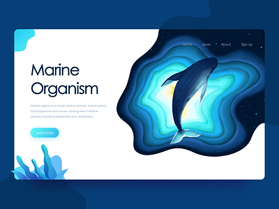 Deep-sea organism banner design illustration ui web