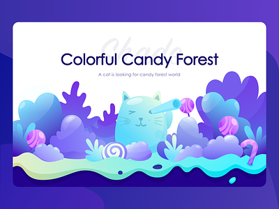Colorful Candy Forest animation banner design illustration ui web