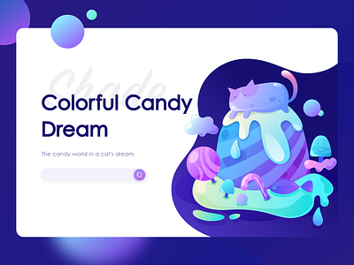 Colorful Candy Dream animation banner design flat illustration ui web