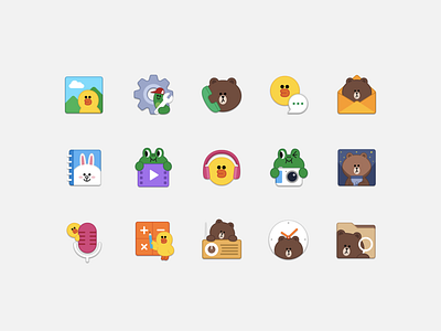 LINE FRIENDS App icons app character icon ui vector