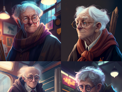 harry potter as a senior citizen 4k anime style