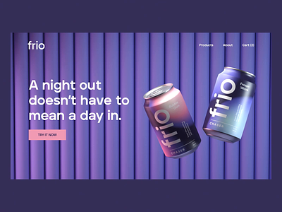 Frio Homepage Animation 3d 3d animation animation art direction beverage beverage design beverage packaging branding c4d can animation can design cinema4d drink packaging web web design