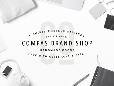 Compas Brand Badge apparel background badge brand clothing fashion header label modern shop streetwear typography