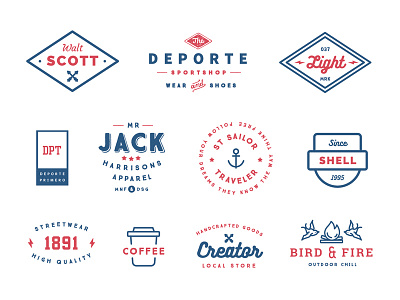 Some badges from "55 Logo Templates Bundle"