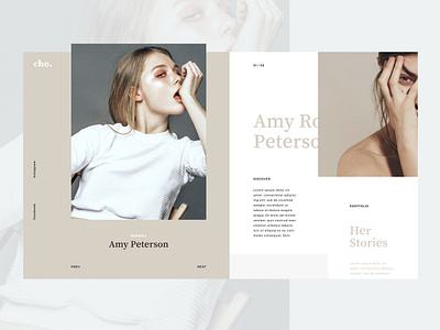 Model's portfolio page concept design fashion girl grid grids interface layout minimal model portfolio ui ui ux web webdesign