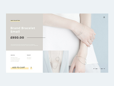 Product Card Page accesories blue bracelet cart color blocks ecommerce grid grid design product card product catalog shop typogaphy ui uidesign web webdesign