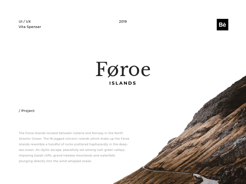Faroe Islands preview animated gif animation behance casestudy design faroe grid islands logo mountain nature typogaphy ui user experience user interface web web design webdesign