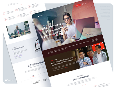 PrivyID Web Company Profile - Nightly Practice branding company dark design interface nightly no sidebar practice privyid profile red redesign revamp rework single ui design web white