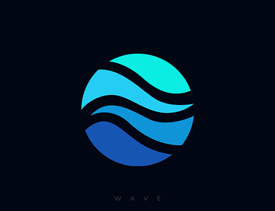 Wave abuzayd blue brand circle circular cool creative design graphic icon idea identity illustration logo logos minimal modern sea water wave