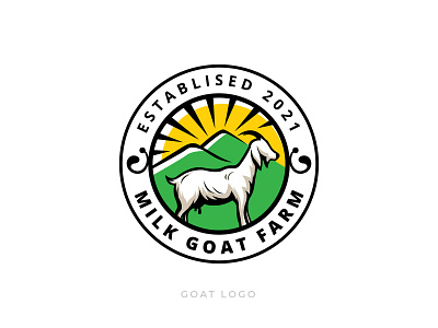 Goat Logo abuza animal badge cow creative design emblem farm goat horse idea inspiration livestock logo milk pig shape sheep stock