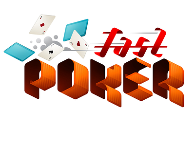 Fast Poker Logo card game illustration poker typography