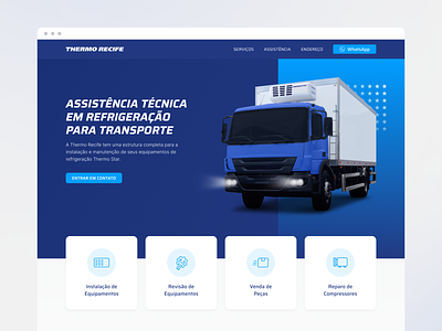 Website - Thermo Recife landing page logistics minimalist one page refrigeration transporation ui ui design website