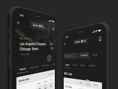NFL Betting Prototype animation app betting gif ios iphone mobile motion prototype ux