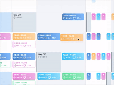 Scheduler Drag & Drop Label animation calendar colour drag drop label minimal principle scheduler simple table ui