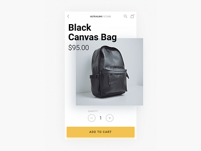 Minimal Product Page bag concept detail ios minimal product store