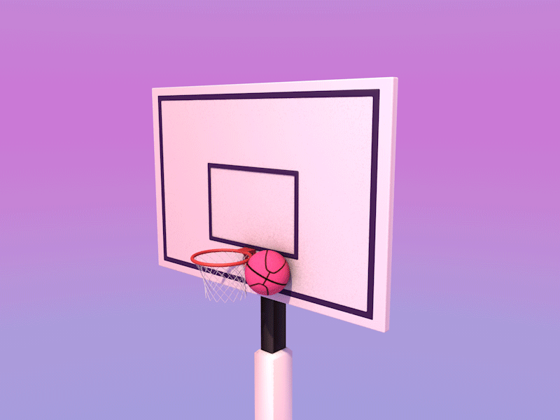 2 Dribbble Invites 3d animation basketball cinema4d dribbble game gif hoop invite motion