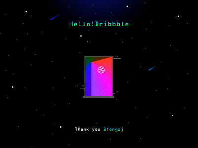 Hello!Dribbble door dribbble first shot hello invites space thank