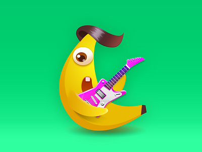 Guitar banana band cute fruits game guitar music team