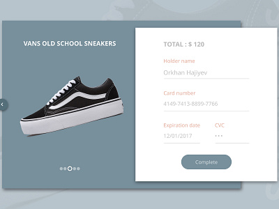 Daily UI #002-Hint:Design a credit card checkout form or page.