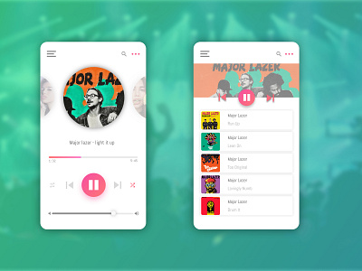 Daily UI #009 - Hint: Design a music player.