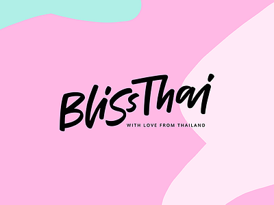 Bliss Thai brand identity banana beauty branding coco coconut color pop lettering pink style