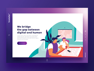 Foreteller New Brand branding gradient illustration purple ui user interface website