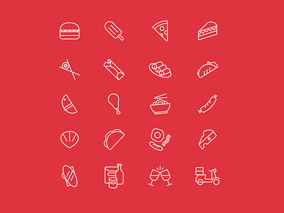 güick - App Icons app design branding colorful delivery design flat food food app graphic design icon icon design iconography illustration illustrator lineal minimal ui vector