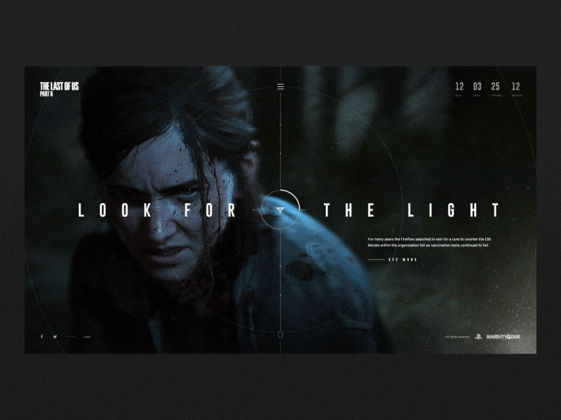 The Last of Us 2 digital design game homepage naughty dog playstation sony the last of us