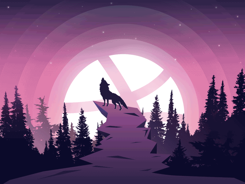 Hello Dribbble! after effects animation debut design designer dribbble hello illustration mike perez stars wolf