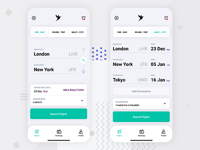 Flights App UI Kit app concept mobile app ui ui design ui ux ux ux design