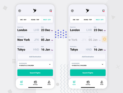 Flights App UI Kit app concept mobile app ui ui design ui ux ux ux design