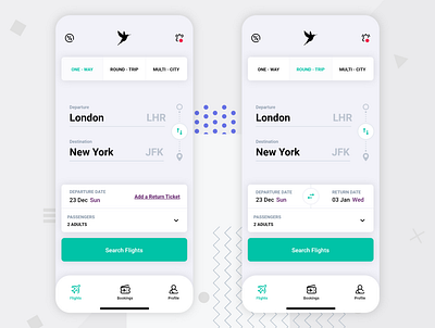 Flights App UI Kit app concept mobile app ui ui design ui ux ux ux design