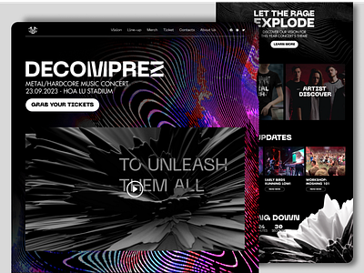 Decomprez Event Landing Page branding graphic design ui
