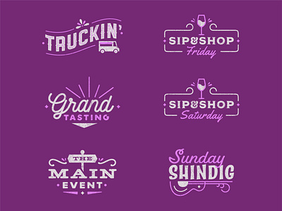 Highlands Food & Wine Festival 2019: Event Logos branding branding system color design events festival folk food icon identity illustration logo music sketch type typography vector wine