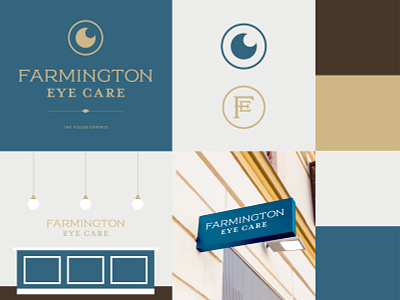 Farmington Eye Care: Brand Identity branding color design eye icon identity illustration logo logo design logomark optometry type typography vector