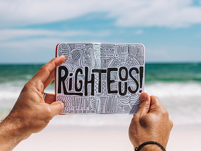 Righteous beach custom type design doodle illustration ink nemo sketch type typography