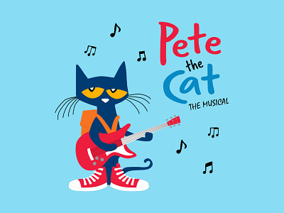 Pete the Cat: The Musical branding chill color custom type design icon illustration logo music performing arts performing arts branding pete the cat production theatre type typography vector vector illustration