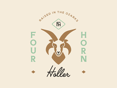 Four Horn Holler: Branding System badge brand identity branding color design farm illustration logo logos ram rustic seal sheep type typography vector