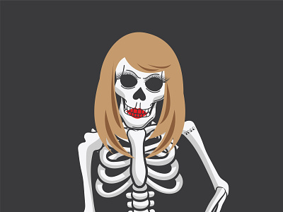 Hot Girl Halloween design graphic design halloween humor illustration playful skeleton vector yolo