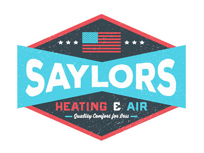 Saylors Heating & Air air badge branding heating hvac identity logo options patriotic