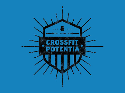 Crossfit Potentia apparel badge barbell crossfit fitness kettlebell lifting merchandise shield t-shirt