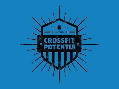 Crossfit Potentia apparel badge barbell crossfit fitness kettlebell lifting merchandise shield t shirt