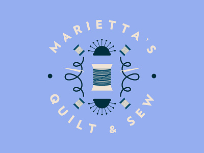 Marietta's Quilt & Sew badge brand branding design identity logo quilt sew sewing