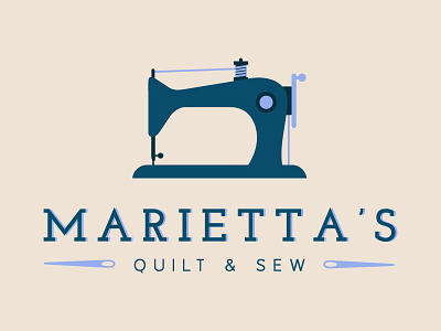 Marietta's Logo brand branding design identity logo quilt sew sewing