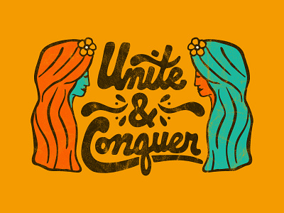 Dazey L.A. 70s color conquer design texture typography unite unity vector women