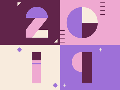 Happy New Year! 2019 animation color design geometic geometry happy new years icon new year 2019 new years simple typography vector
