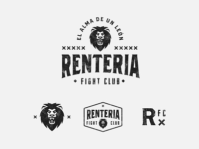 Renteria Fight Club branding color design fight icon identity illustration lion logo logotype mark martial arts merchandise mma type typography vector