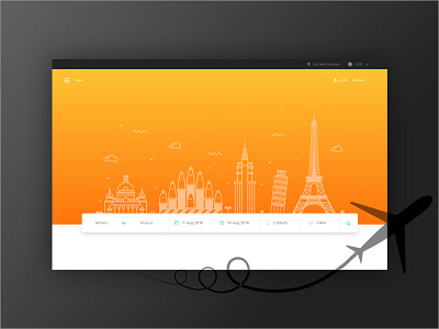 Flight booking platform booking design flight home landing page minimal project simple sketch ui ux