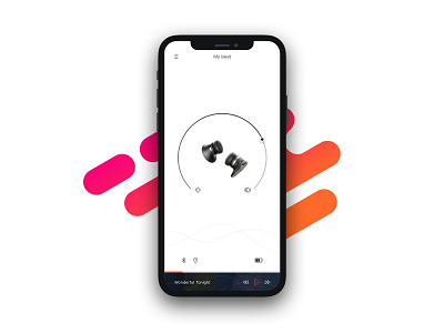 Headphone app home app design interface minimal music app project sketch tracking ui ux