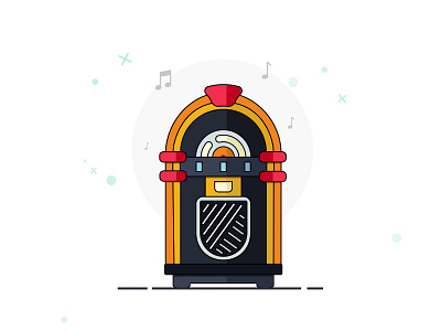 Jukebox_artwork design illustration jukebox minimal music art sketch vector